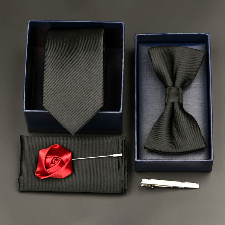 5Pcs Men's Formal Business Necktie Bow Tie Set