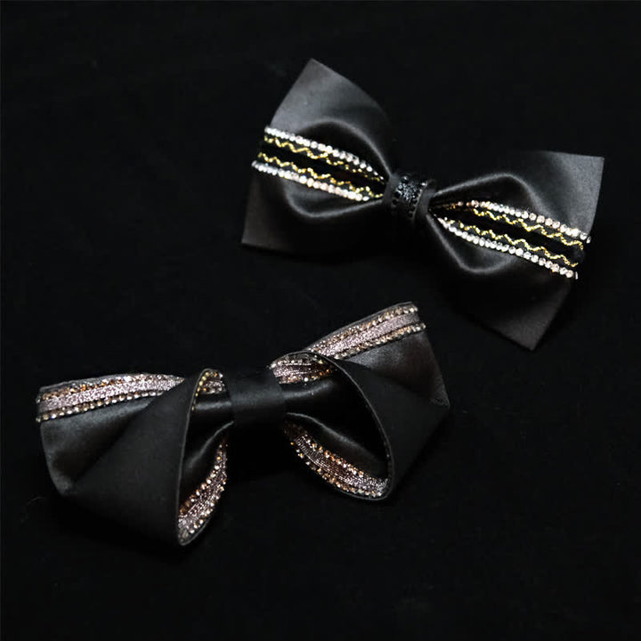 Men's Sea Of Stars Black Rhinestone Bow Tie