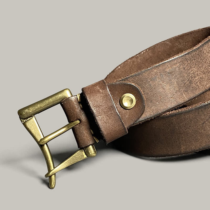 Unique Openable Cavalry Buckle Casual Leather Belt