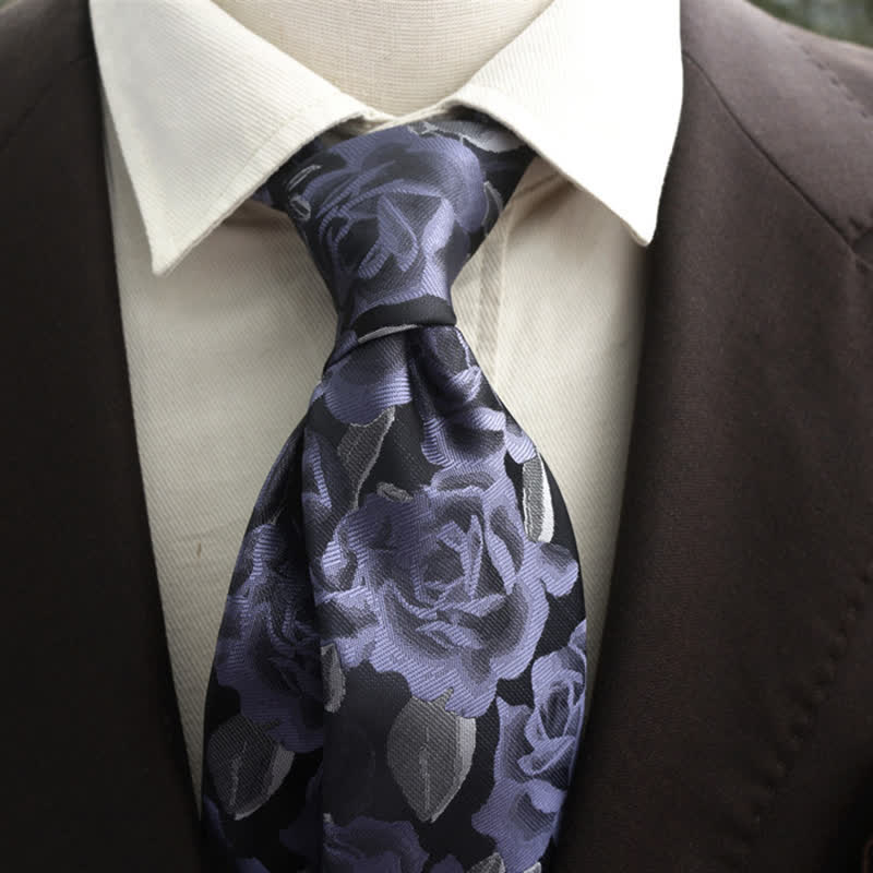 Men's Casual Personality Large Rose Floral Necktie