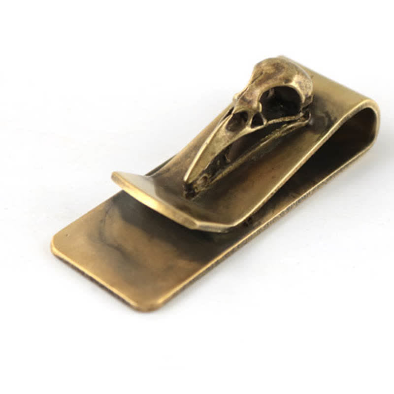 Portable Creative Brass Bird Skull Money Clip