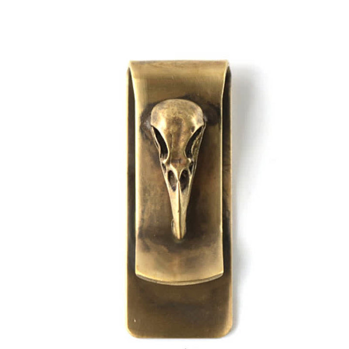 Portable Creative Brass Bird Skull Money Clip - image 2