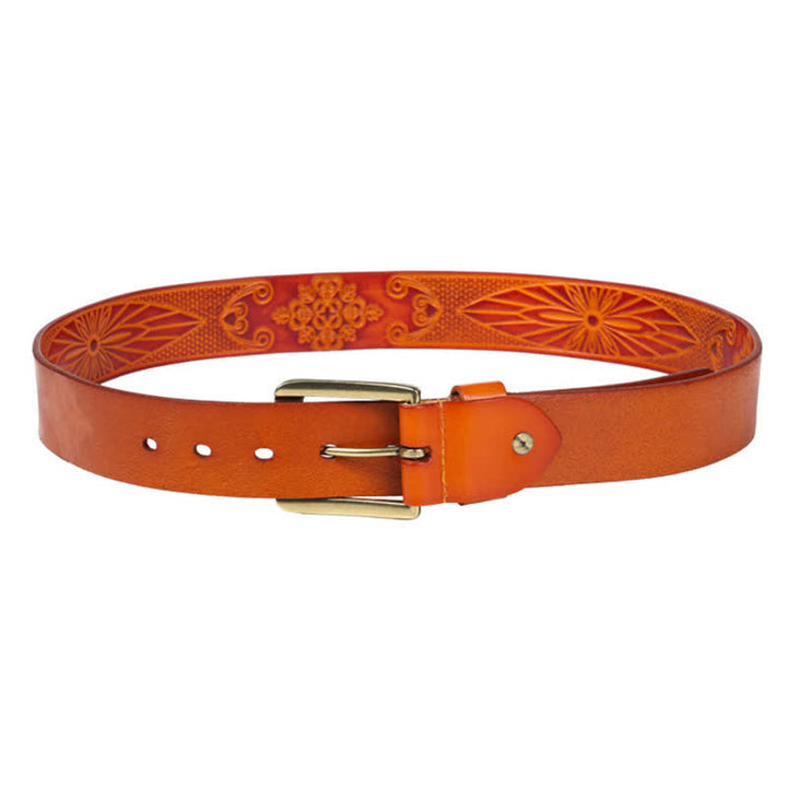 Medieval Exotic Embossed Pattern Leather Belt