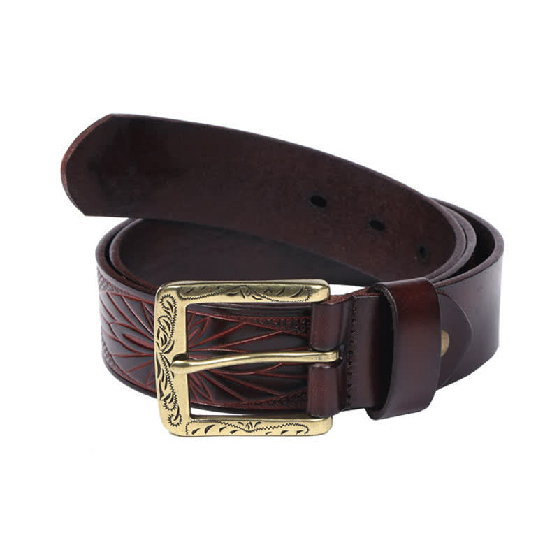 Medieval Exotic Embossed Pattern Leather Belt