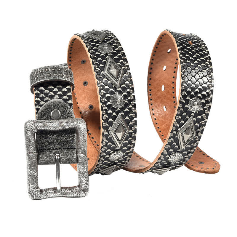 Snake Pattern Belt Personality Snake Skin Pattern Rivets Leather Belt – uk.floraltrip