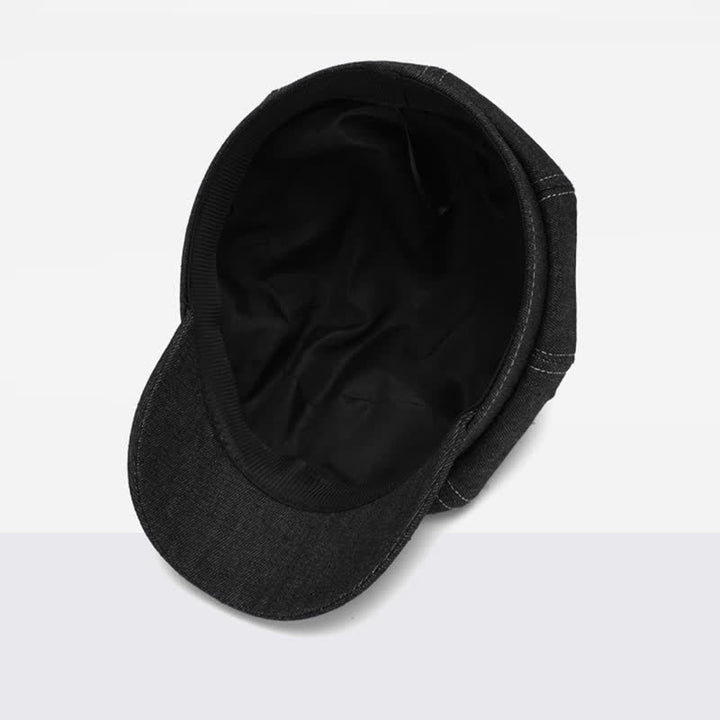 White Line Denim Newsboy Visor Beret Hat - image 6