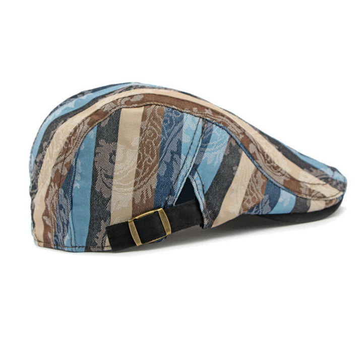 Four Seasons PaIsley Striped Flat Beret Hat