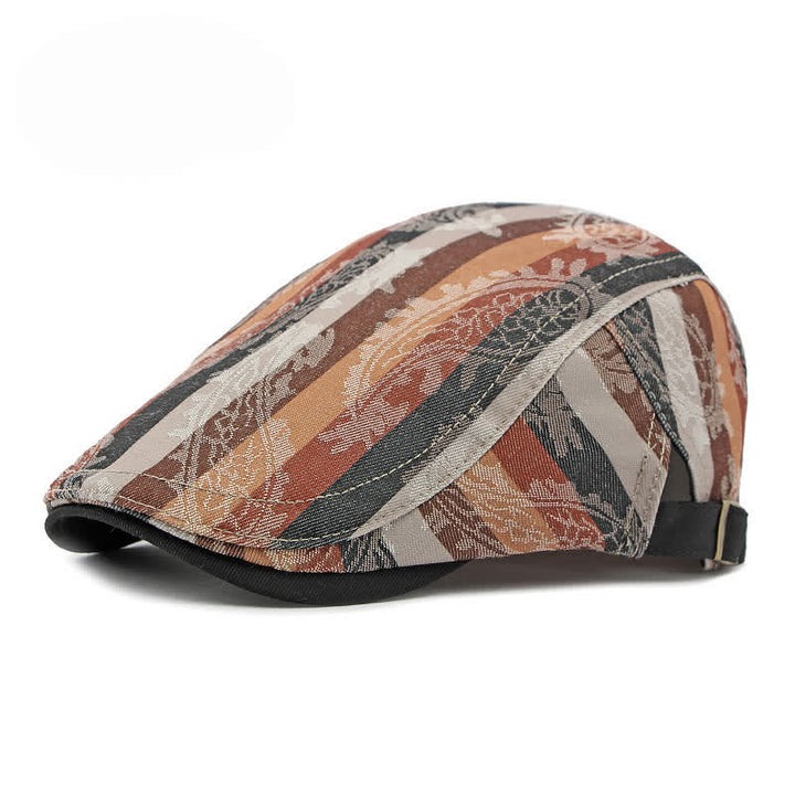 Four Seasons PaIsley Striped Flat Beret Hat