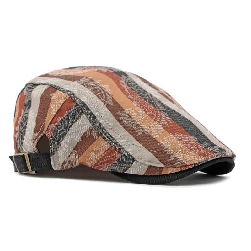 Four Seasons PaIsley Striped Flat Beret Hat