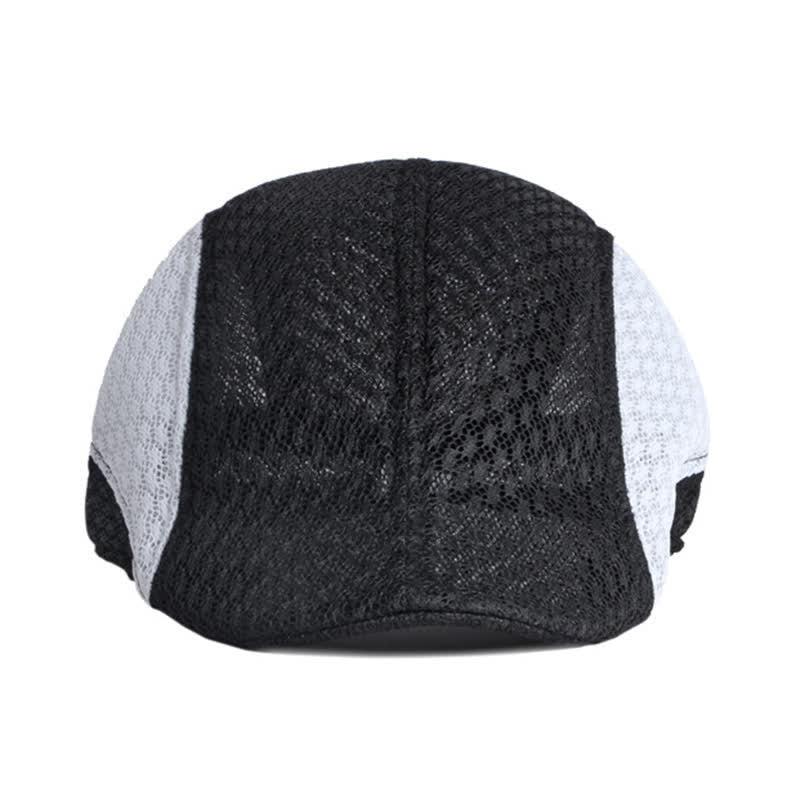 Hollow Out Mesh Summer Black White Flat Beret Hat