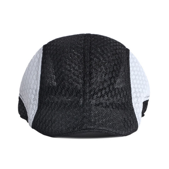 Hollow Out Mesh Summer Black White Flat Beret Hat