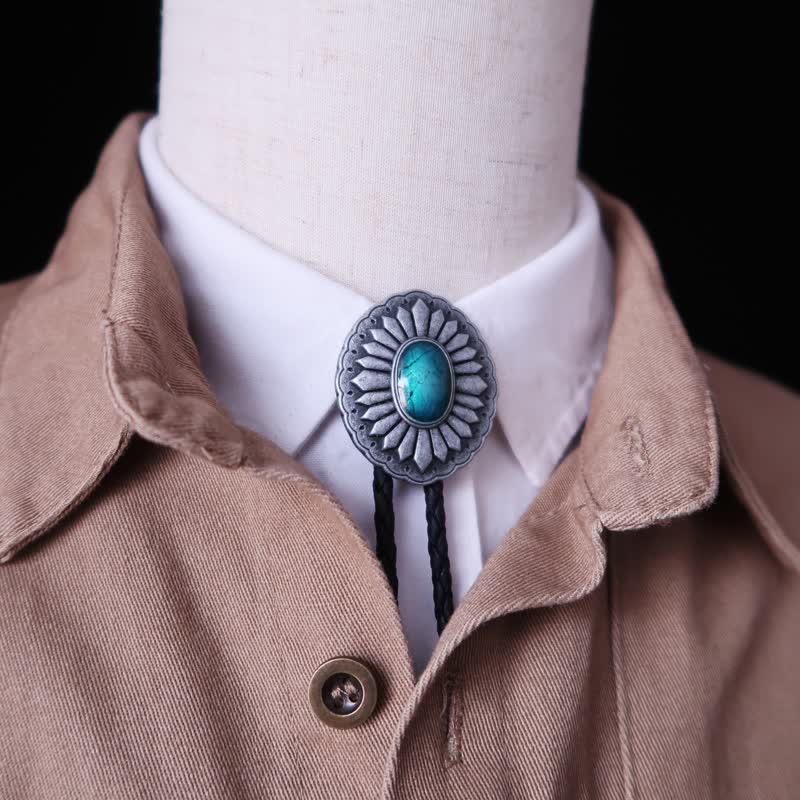 Sunburst Turquoise Western Accessory Bolo Tie