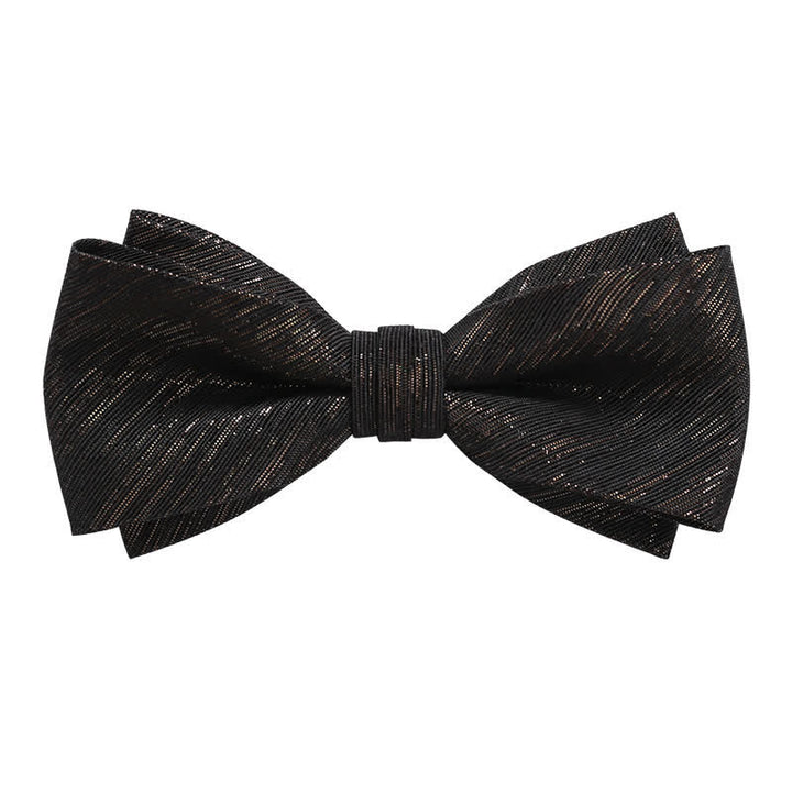 Men's Gold Striped Double Layered Bow Tie