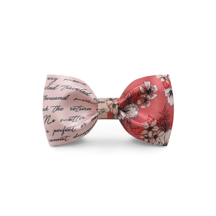 Men's Graceful Red Wave Floral Printed Bow Tie