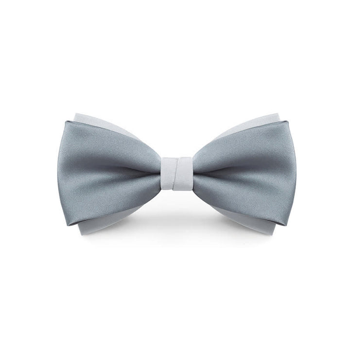 Men's Pale Color Double Layered Wedding Bow Tie