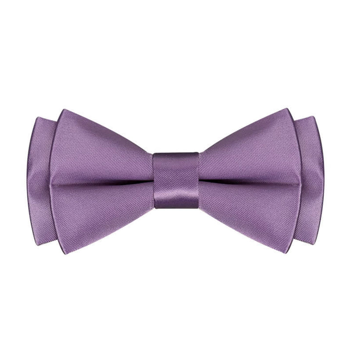 Men's Purple Mercerized Solid Color Bow Tie