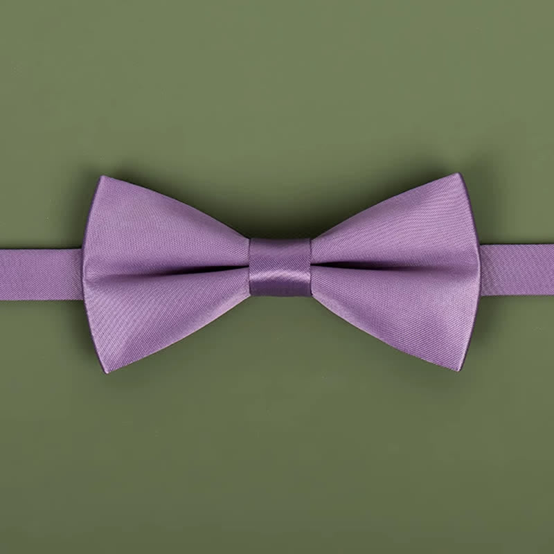 Men's Purple Mercerized Solid Color Bow Tie