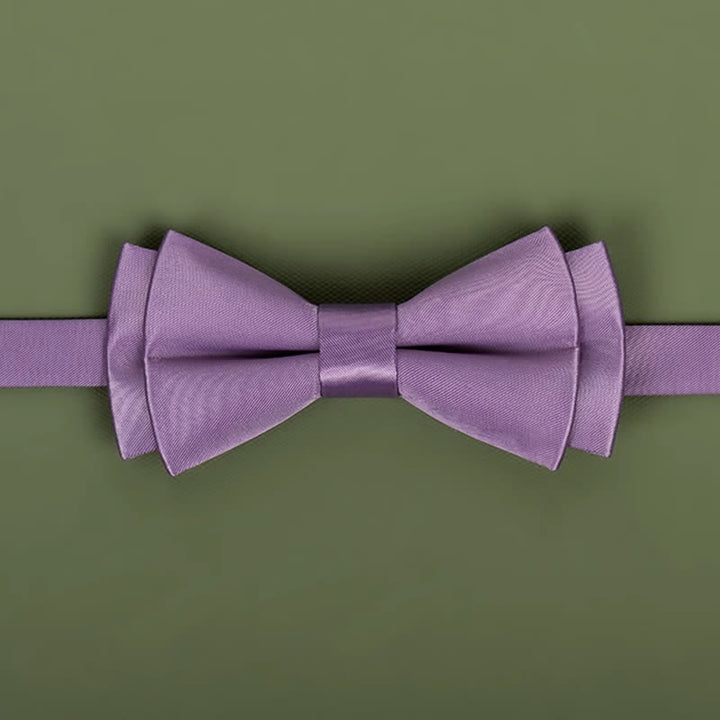 Men's Purple Mercerized Solid Color Bow Tie