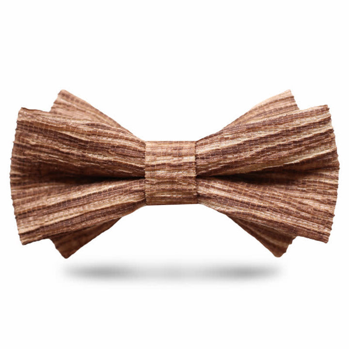 Men's Distinctive Coffee Brown Striped Bow Tie