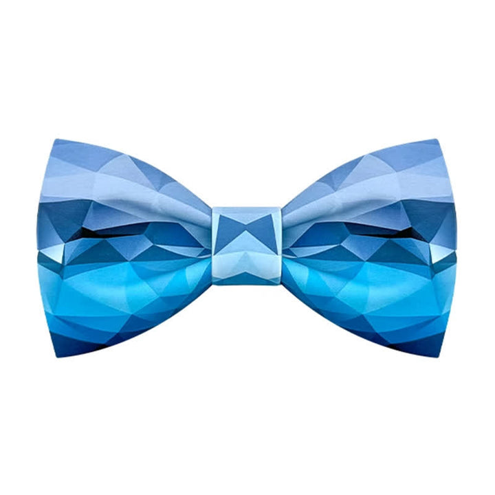 Men's Sky Blue Geometric Printing Bow Tie