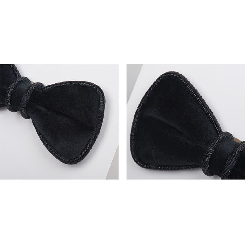 Men's Velvet Decorative Bling Edge Bow Tie