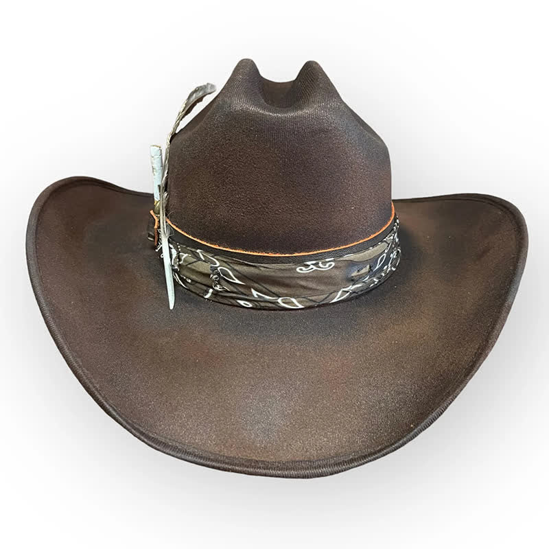 Rock Star Paisley Feather Wool Cowboy Hat