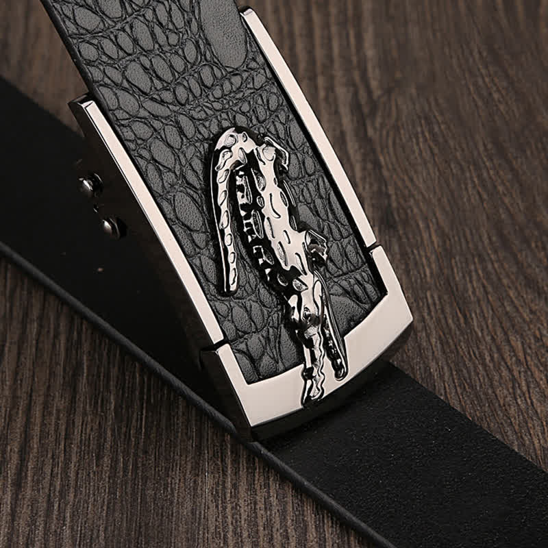 Men's Business Unique Crocodile Automatic Buckle Leather Belt