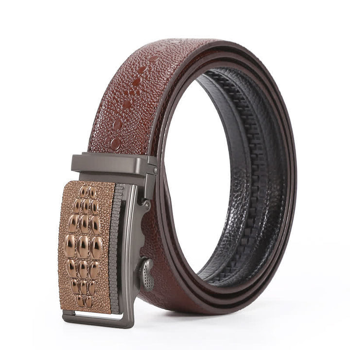 Men's Formal Crocodile Pattern Automatic Buckle Leather Belt