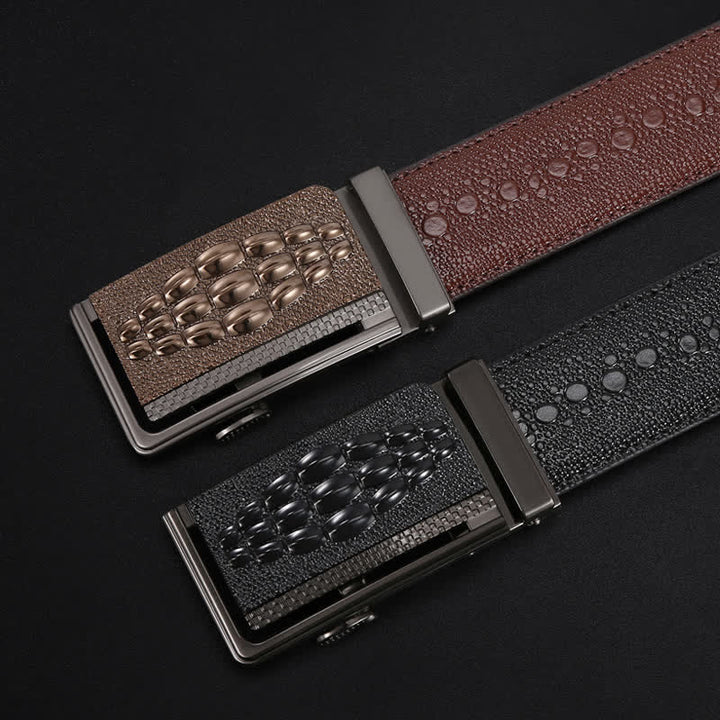 Men's Formal Crocodile Pattern Automatic Buckle Leather Belt