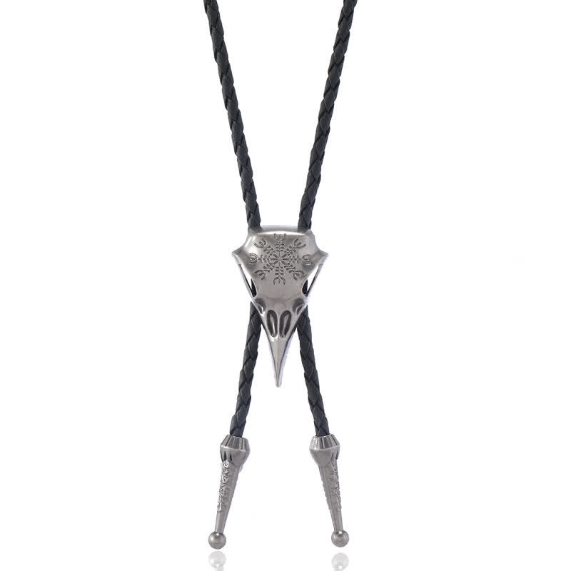 Viking Long-Billed Bird Skull Pendant Bolo Tie - image 6