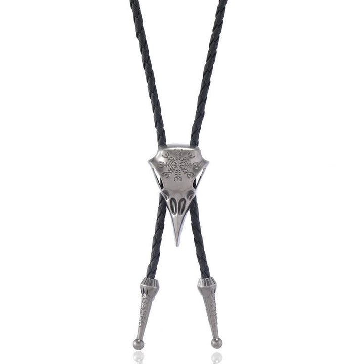 Viking Long-Billed Bird Skull Pendant Bolo Tie - image 6