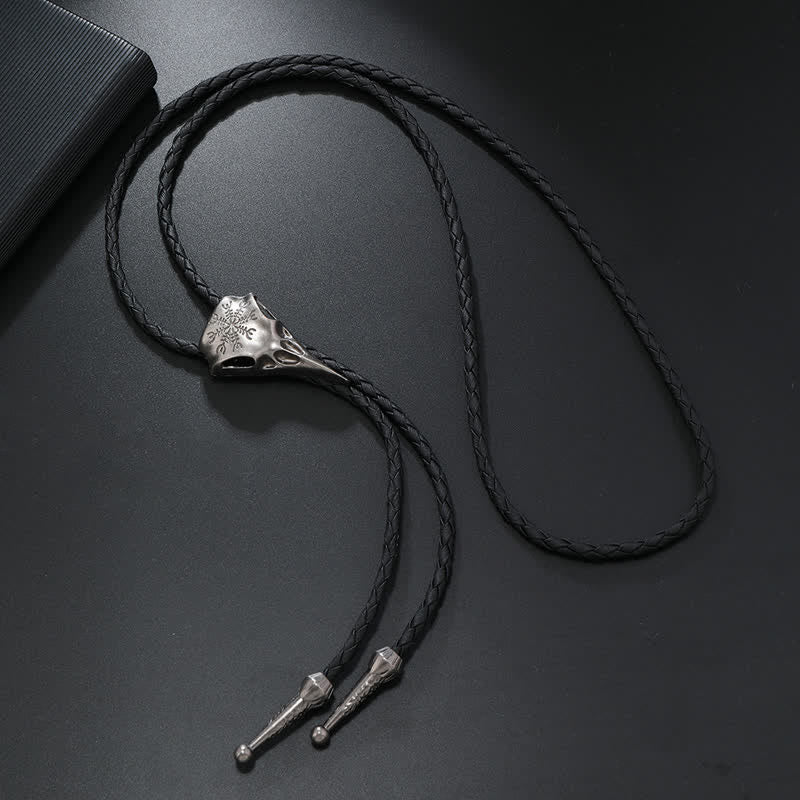 Viking Long-Billed Bird Skull Pendant Bolo Tie - image 5