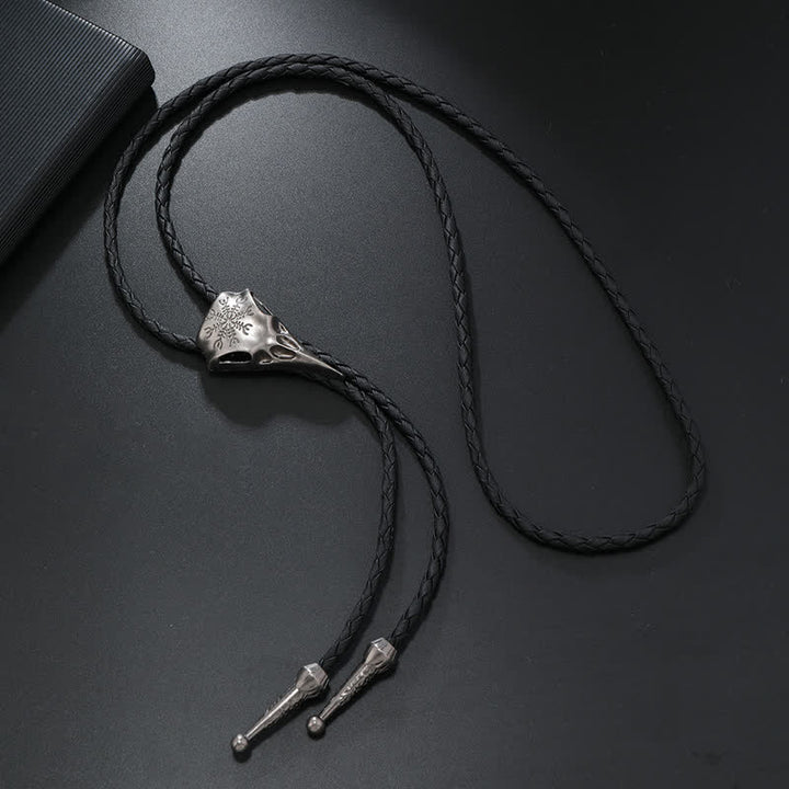 Viking Long-Billed Bird Skull Pendant Bolo Tie - image 5
