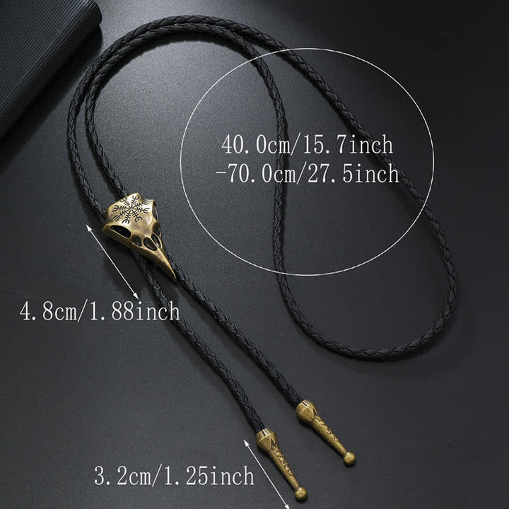 Viking Long-Billed Bird Skull Pendant Bolo Tie - image 2