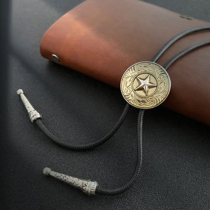 Stylish Five-Pointed Star Blue Glaze Bolo Tie