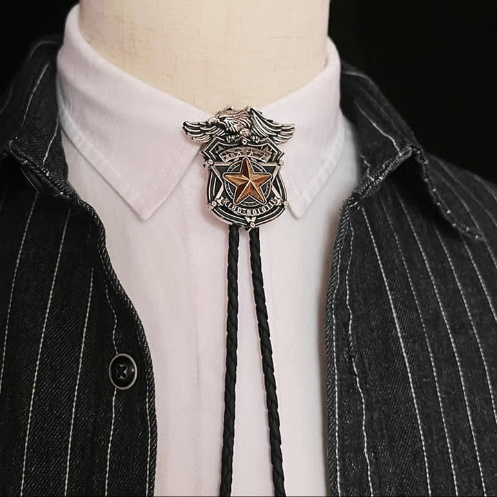 Eagle & Star Western Personalized Bolo Tie