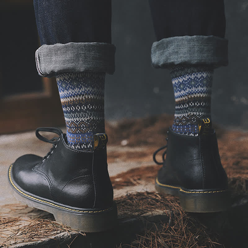 Retro National Style Ethnic Striped Socks