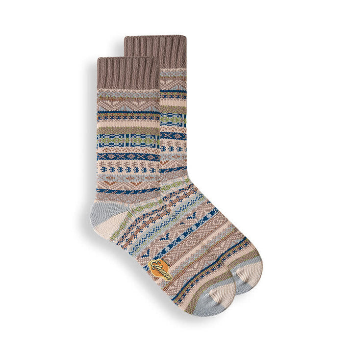 Men's Ethnic Style Geometric Pattern Cotton Socks