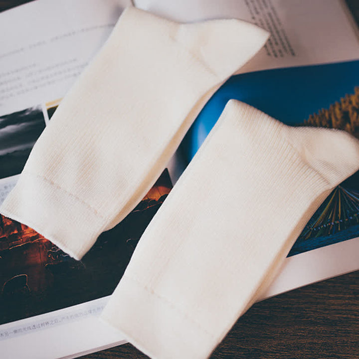 Men's Cozy Solid Color Ribbed Cotton Socks