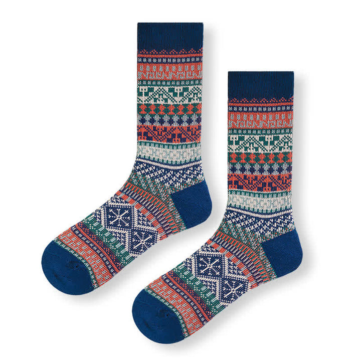 Vintage Tribal Geometric Patterns Cotton Socks