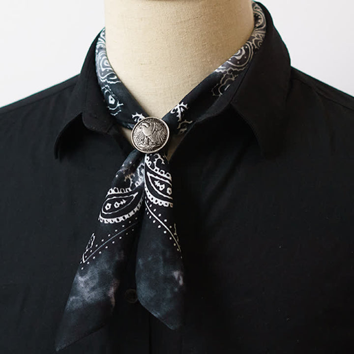 Paisley Acidwash Square Scarf with Scarf Buckle