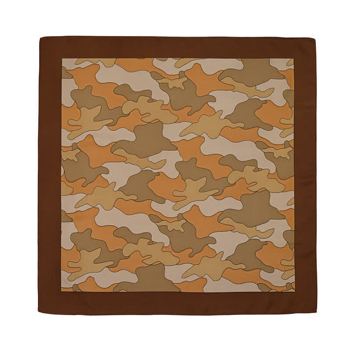 Camouflage Pattern Square Scarf with Scarf Buckle