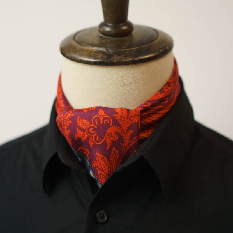 Exotic Paisley Printed Square Scarf with Scarf Buckle