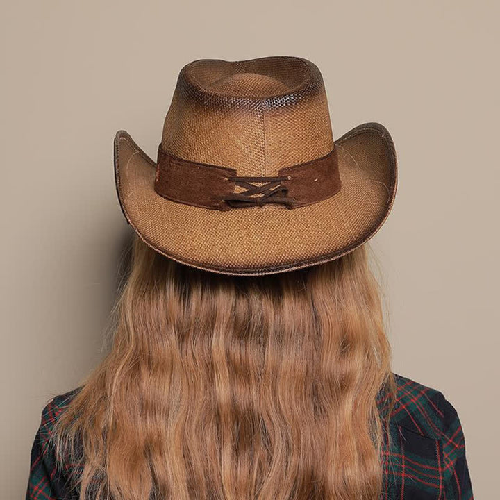 Pink Flower Western Party Cowgirl Cowboy Straw Hat