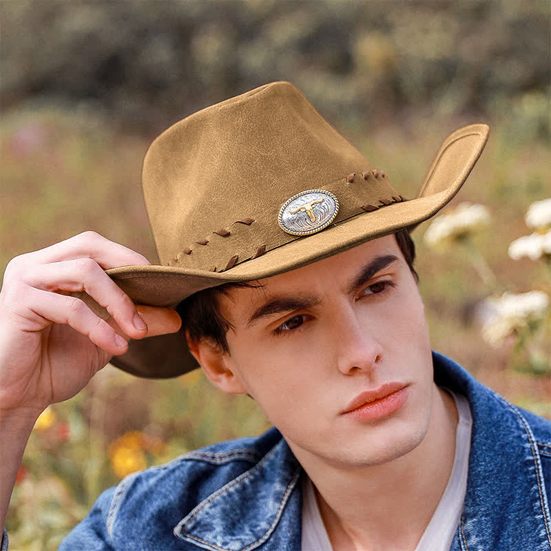 Dark Khaki Outdoor Wide Brim Western Cowboy Hat - image 3