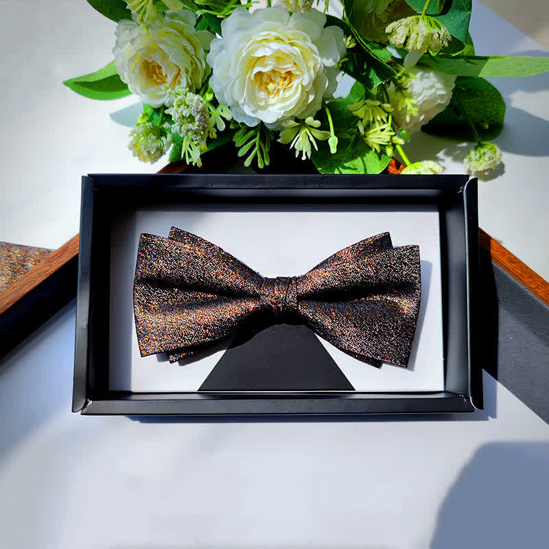 Men's Stylish Bling Brown Coffee Series Bow Tie