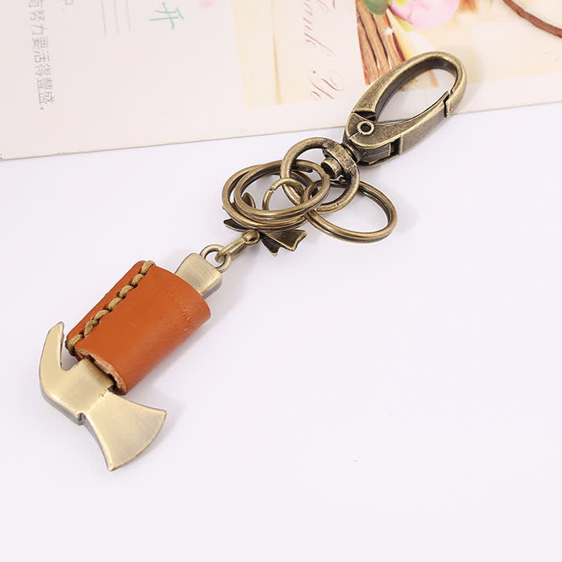 Cute Mini Hammer Bow Knot Leather Keychain - image 4
