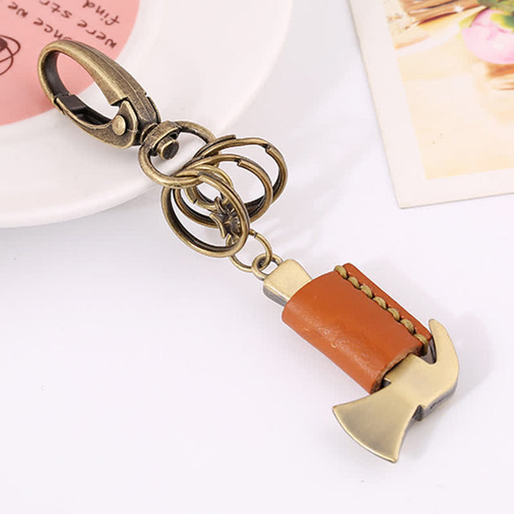 Cute Mini Hammer Bow Knot Leather Keychain - image 2