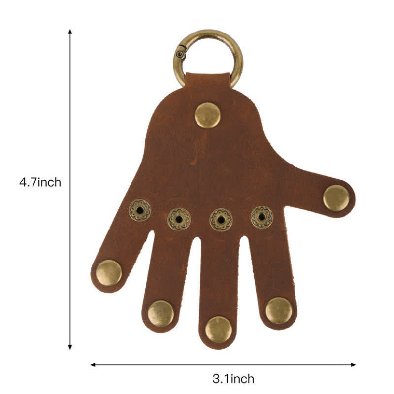 Funny Creative Finger Shape Leather Keychain - image 6