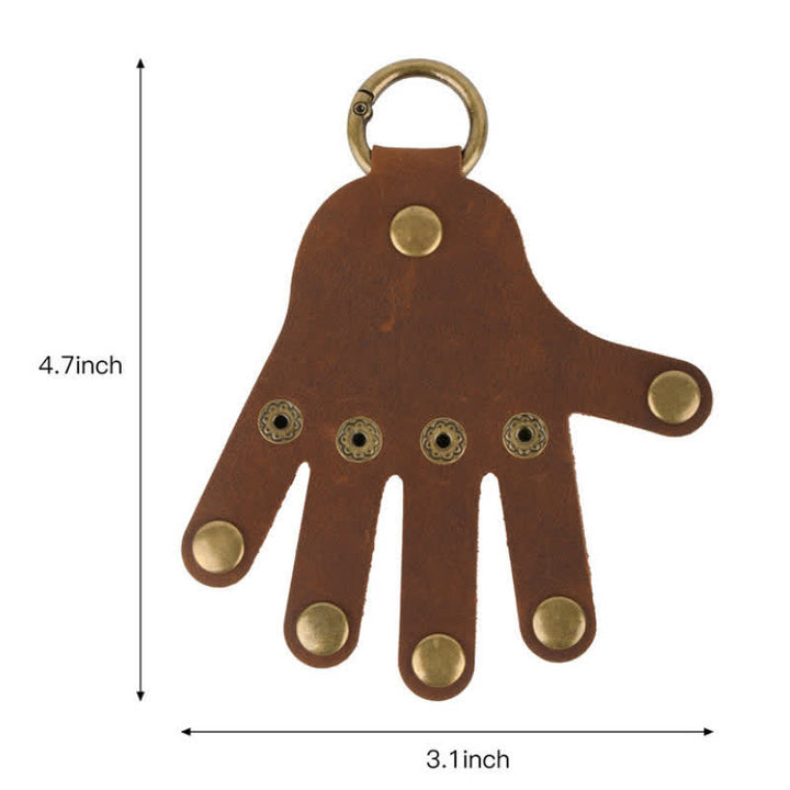 Funny Creative Finger Shape Leather Keychain - image 6